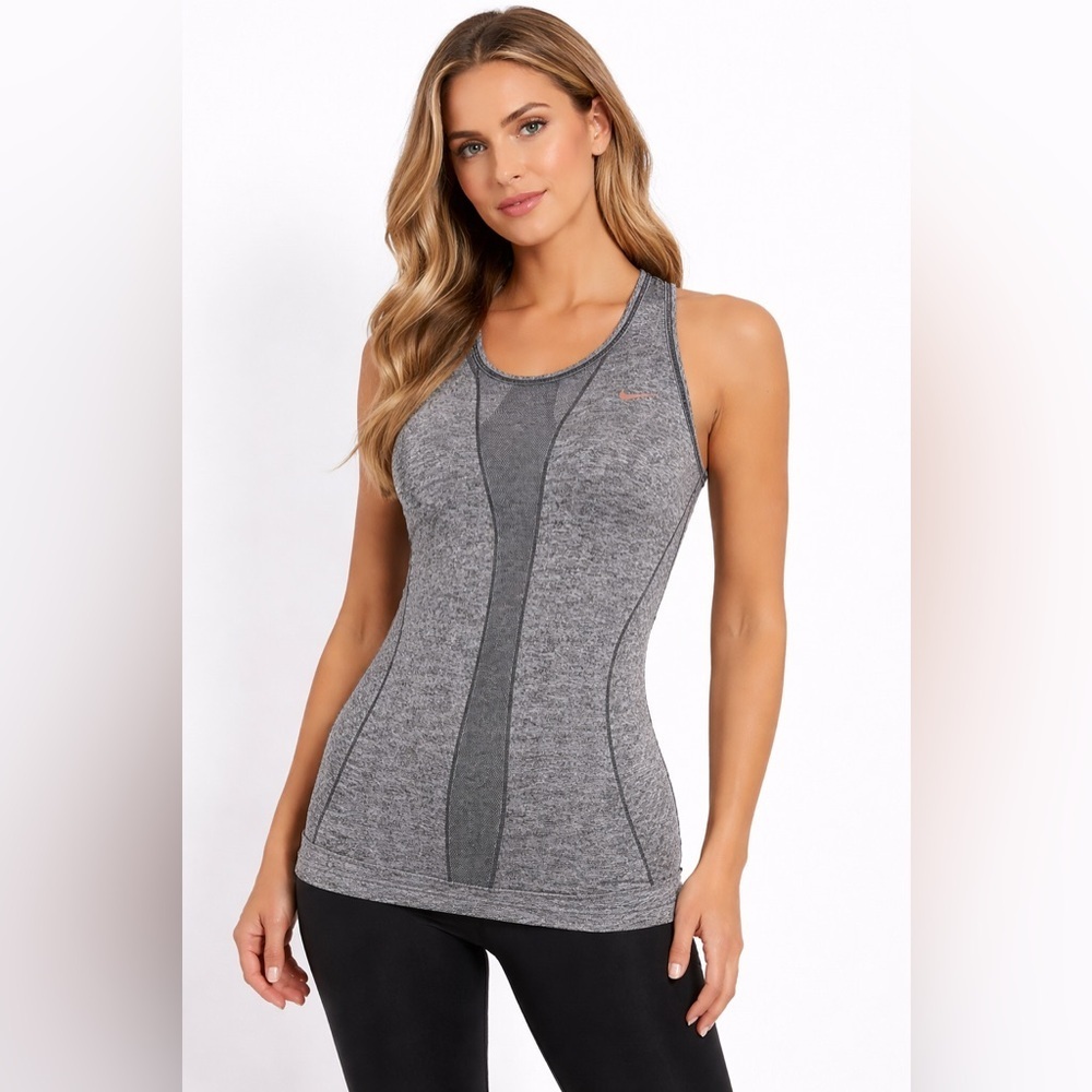 Nike Gray Seamless Racerback Running Tank Y2K Athleisure Gymcore Women’s XS